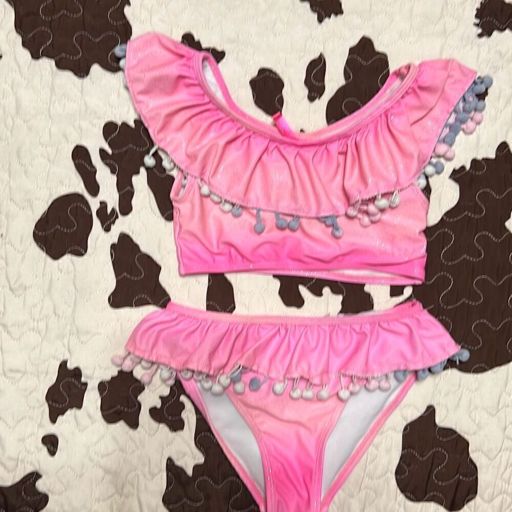 Betsey Johnson Girls Two Piece Swim Suit (7/8)